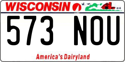 WI license plate 573NOU