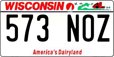 WI license plate 573NOZ