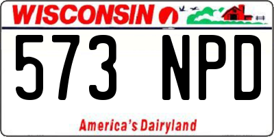 WI license plate 573NPD