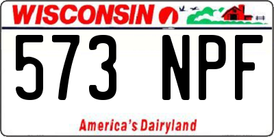 WI license plate 573NPF