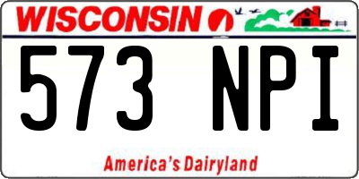 WI license plate 573NPI