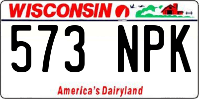 WI license plate 573NPK