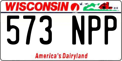 WI license plate 573NPP