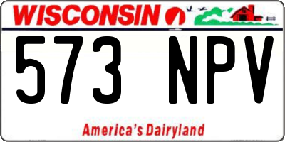 WI license plate 573NPV