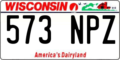 WI license plate 573NPZ