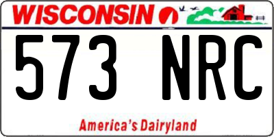 WI license plate 573NRC