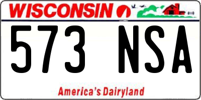WI license plate 573NSA