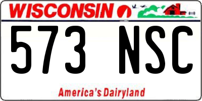 WI license plate 573NSC