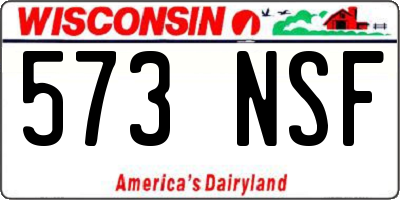 WI license plate 573NSF