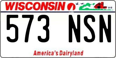 WI license plate 573NSN
