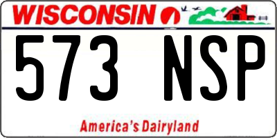 WI license plate 573NSP