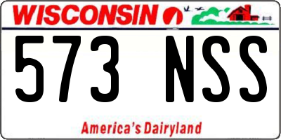 WI license plate 573NSS