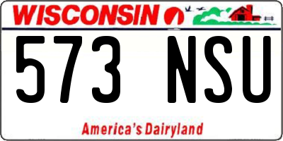 WI license plate 573NSU