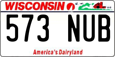 WI license plate 573NUB