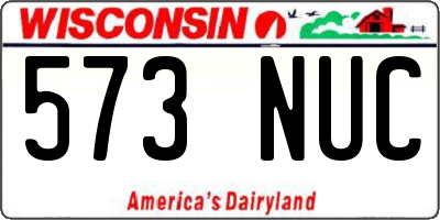 WI license plate 573NUC