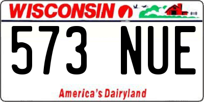 WI license plate 573NUE