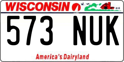 WI license plate 573NUK