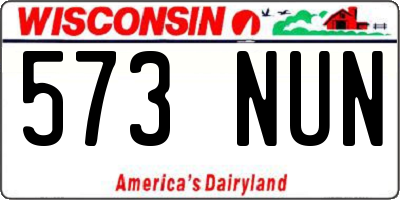 WI license plate 573NUN