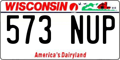WI license plate 573NUP
