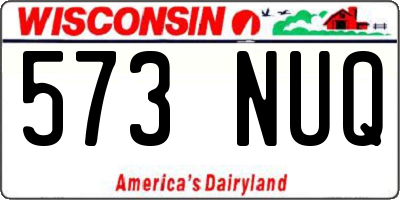 WI license plate 573NUQ