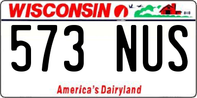 WI license plate 573NUS