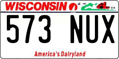 WI license plate 573NUX