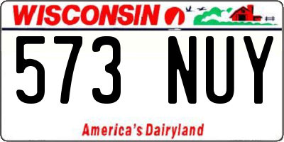WI license plate 573NUY