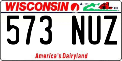 WI license plate 573NUZ