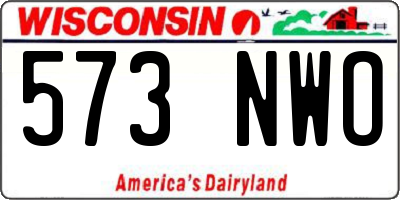WI license plate 573NWO