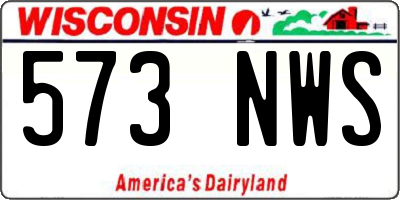 WI license plate 573NWS