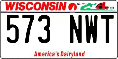 WI license plate 573NWT