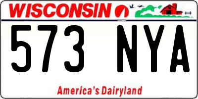 WI license plate 573NYA