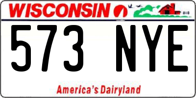 WI license plate 573NYE