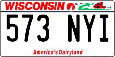 WI license plate 573NYI