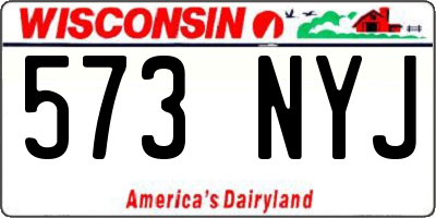 WI license plate 573NYJ