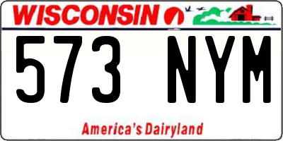 WI license plate 573NYM