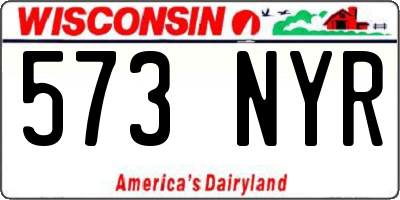 WI license plate 573NYR