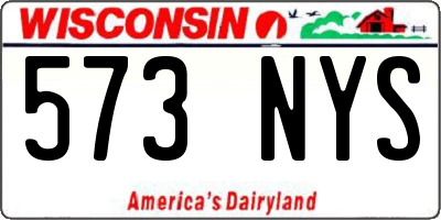 WI license plate 573NYS