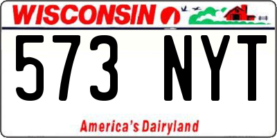 WI license plate 573NYT