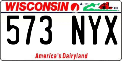 WI license plate 573NYX