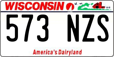 WI license plate 573NZS
