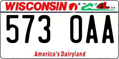 WI license plate 573OAA
