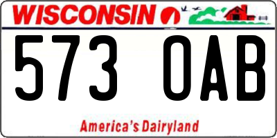 WI license plate 573OAB