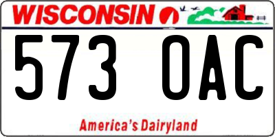 WI license plate 573OAC