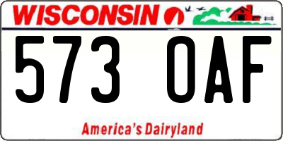 WI license plate 573OAF