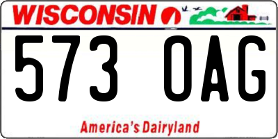WI license plate 573OAG