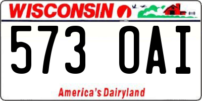 WI license plate 573OAI