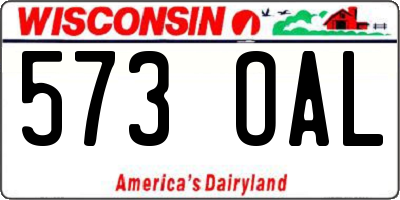 WI license plate 573OAL