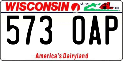 WI license plate 573OAP