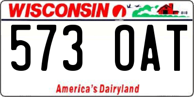 WI license plate 573OAT